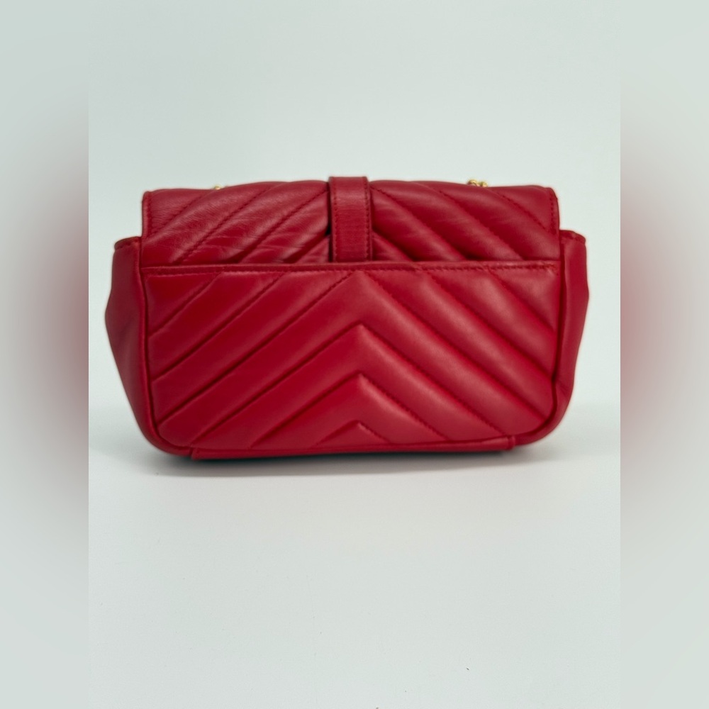 Saint Laurent Shevron College Baby Leather Crossbody Bag - Picture 4 of 16
